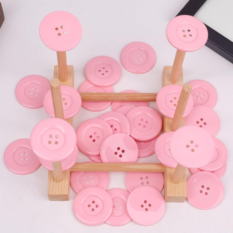 YAKA 50pcs 4 Holes Round Sewing Resin Buttons1.5inch/38mm in Bulk for Environmental Sewing Fasteners Scrapbooking DIY Sewing Tailor Crafts Coats Clothe Pink - Image 5